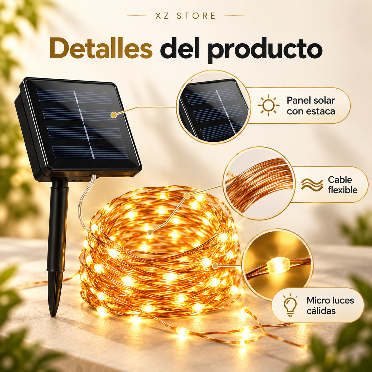 X - Guirnalda Solar efecto HADA CALID X2